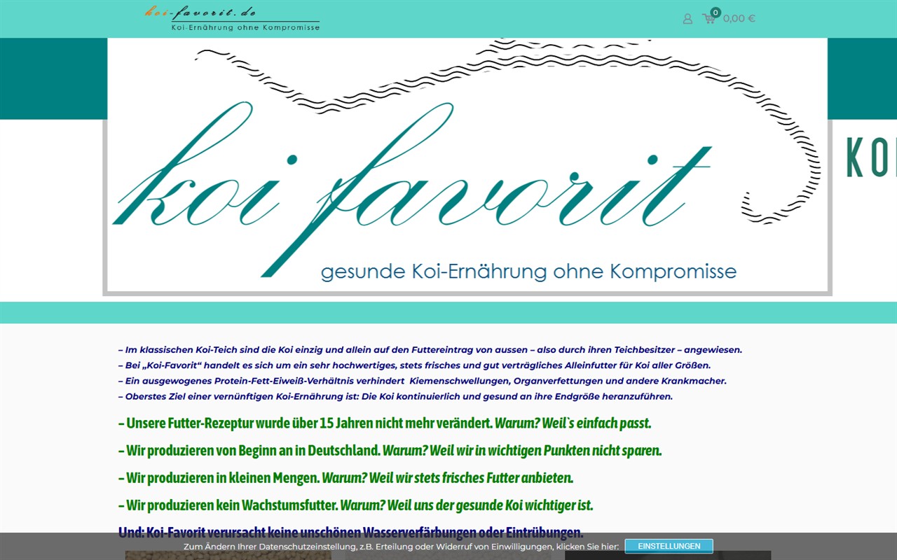 Startseite von koi-favorit.de